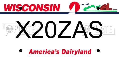X20ZAS Wisconsin License Plate