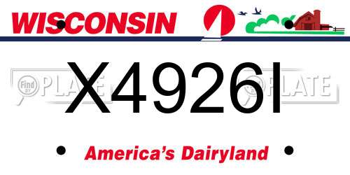 X4926I Wisconsin License Plate