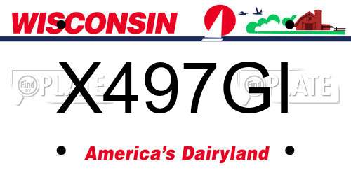 X497GI Wisconsin License Plate