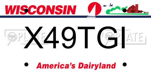 X49TGI Wisconsin License Plate