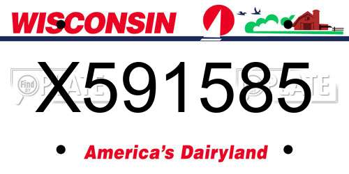 X591585 Wisconsin License Plate