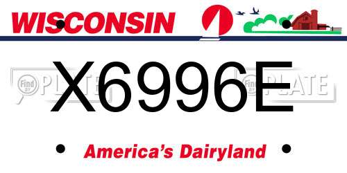 X6996E Wisconsin License Plate