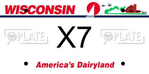 X7 Wisconsin License Plate