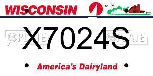X7024S Wisconsin License Plate