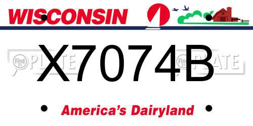 X7074B Wisconsin License Plate