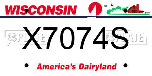 X7074S Wisconsin License Plate