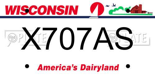 X707AS Wisconsin License Plate