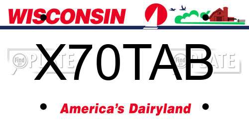 X70TAB Wisconsin License Plate