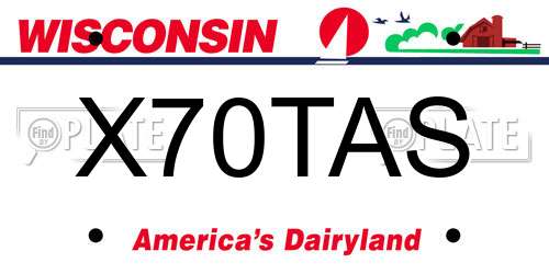X70TAS Wisconsin License Plate