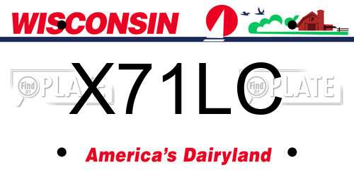 X71LC Wisconsin License Plate