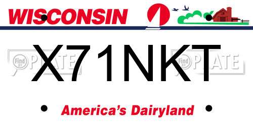 X71NKT Wisconsin License Plate