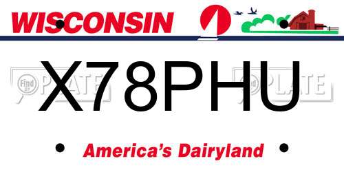 X78PHU Wisconsin License Plate