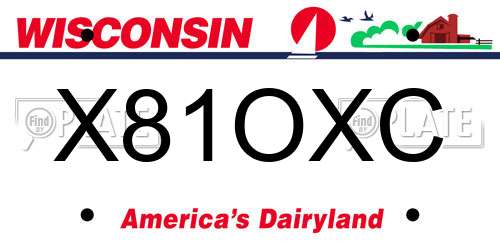 X81OXC Wisconsin License Plate