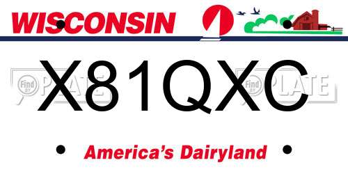 X81QXC Wisconsin License Plate