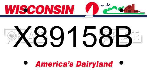 X89158B Wisconsin License Plate