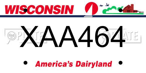 XAA464 Wisconsin License Plate
