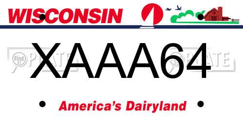 XAAA64 Wisconsin License Plate