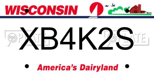 XB4K2S Wisconsin License Plate