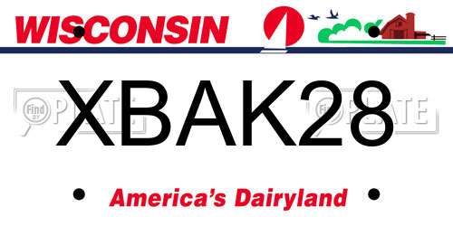 XBAK28 Wisconsin License Plate