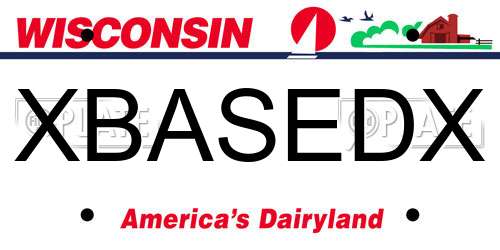 XBASEDX Wisconsin License Plate