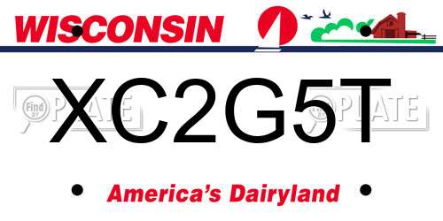 XC2G5T Wisconsin License Plate