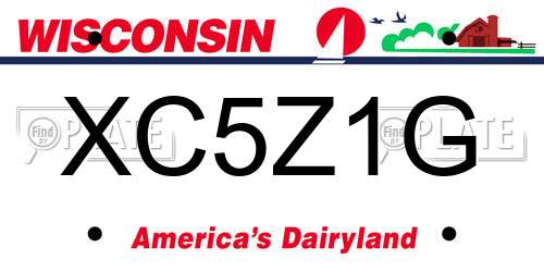 XC5Z1G Wisconsin License Plate