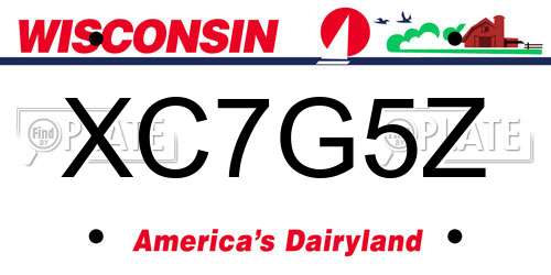 XC7G5Z Wisconsin License Plate