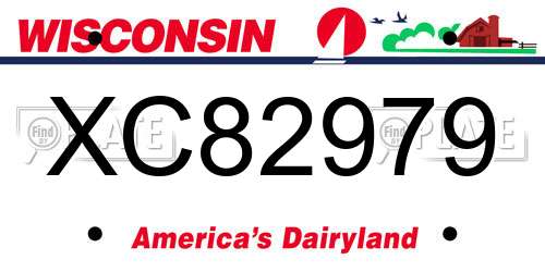 XC82979 Wisconsin License Plate