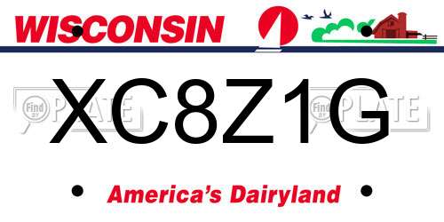 XC8Z1G Wisconsin License Plate