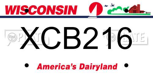 XCB216 Wisconsin License Plate