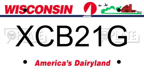 XCB21G Wisconsin License Plate
