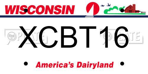 XCBT16 Wisconsin License Plate