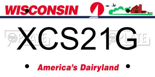 XCS21G Wisconsin License Plate