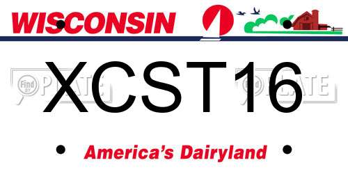 XCST16 Wisconsin License Plate