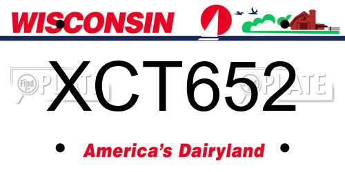 XCT652 Wisconsin License Plate