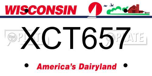 XCT657 Wisconsin License Plate