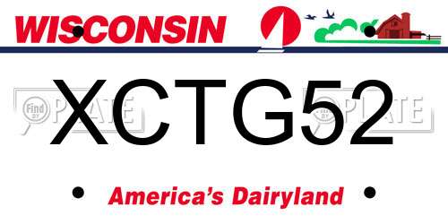 XCTG52 Wisconsin License Plate