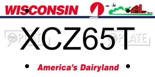 XCZ65T Wisconsin License Plate