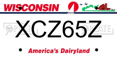 XCZ65Z Wisconsin License Plate
