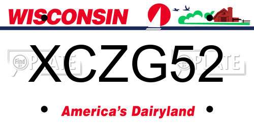 XCZG52 Wisconsin License Plate
