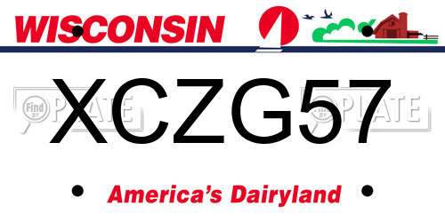XCZG57 Wisconsin License Plate