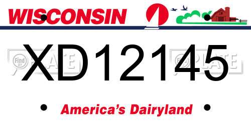 XD12145 Wisconsin License Plate
