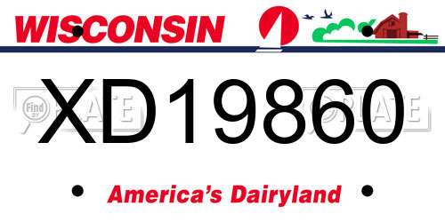 XD19860 Wisconsin License Plate
