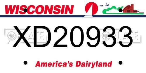 XD20933 Wisconsin License Plate