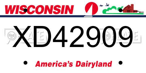 XD42909 Wisconsin License Plate