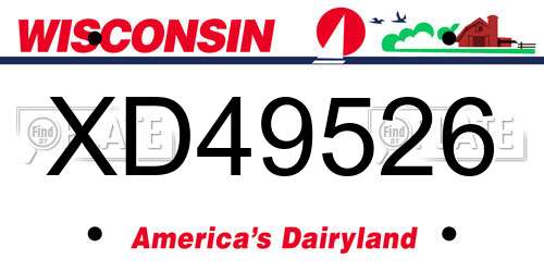 XD49526 Wisconsin License Plate
