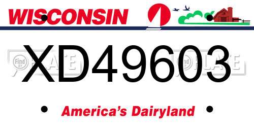 XD49603 Wisconsin License Plate