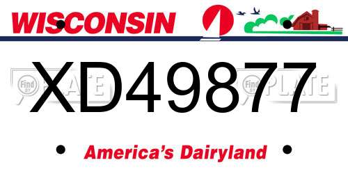 XD49877 Wisconsin License Plate