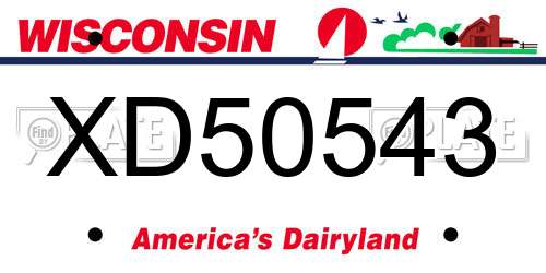 XD50543 Wisconsin License Plate