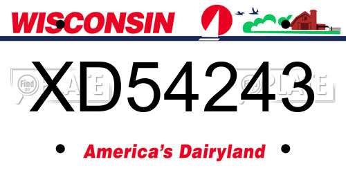 XD54243 Wisconsin License Plate